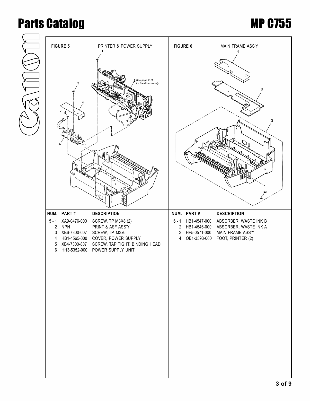 Canon MultiPASS MP-C755 Parts Catalog Manual-3